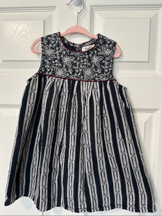 NICOLI Other - NICOLI Black & White Embroidered Striped Girls' Dress